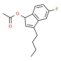 ChemSpider 2D Image | 3-Butyl-5-fluoro-1H-inden-1-yl acetate | C15H17FO2