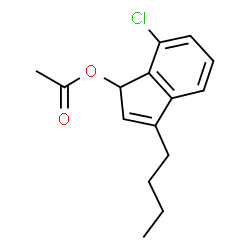 ChemSpider 2D Image | 3-Butyl-7-chloro-1H-inden-1-yl acetate | C15H17ClO2