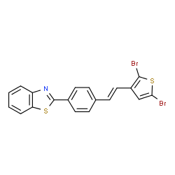ChemSpider 2D Image | 2-{4-[(E)-2-(2,5-Dibromo-3-thienyl)vinyl]phenyl}-1,3-benzothiazole | C19H11Br2NS2