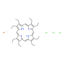 ChemSpider 2D Image | Iron(3+) chloride - 2,3,7,8,12,13,17,18-octaethylporphyrin (1:3:1) | C36H46Cl3FeN4