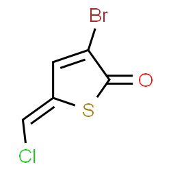 ChemSpider 2D Image | (5Z)-3-Bromo-5-(chloromethylene)-2(5H)-thiophenone | C5H2BrClOS