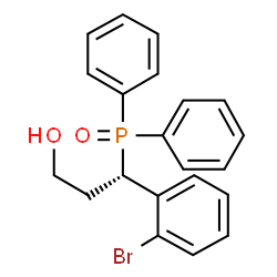 ChemSpider 2D Image | (3S)-3-(2-Bromophenyl)-3-(diphenylphosphoryl)-1-propanol | C21H20BrO2P