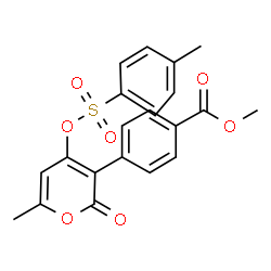 ChemSpider 2D Image | Methyl 4-(6-methyl-4-{[(4-methylphenyl)sulfonyl]oxy}-2-oxo-2H-pyran-3-yl)benzoate | C21H18O7S