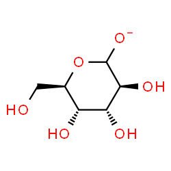 ChemSpider 2D Image | (3S,4R,5S,6R)-3,4,5-Trihydroxy-6-(hydroxymethyl)tetrahydro-2H-pyran-2-olate | C6H11O6