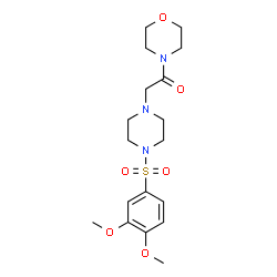 ChemSpider 2D Image | 2-{4-[(3,4-Dimethoxyphenyl)sulfonyl]-1-piperazinyl}-1-(4-morpholinyl)ethanone | C18H27N3O6S