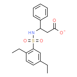 ChemSpider 2D Image | 3-{[(2,5-Diethylphenyl)sulfonyl]amino}-3-phenylpropanoate | C19H22NO4S