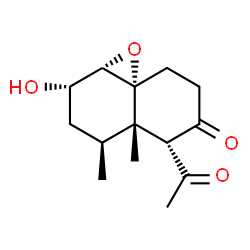 ChemSpider 2D Image | acetyldimethyl-a-epoxyhydroxy-oxodecalin | C14H20O4