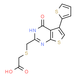 ChemSpider 2D Image | {[(4-oxo-5-thien-2-yl-3,4-dihydrothieno[2,3-d]pyrimidin-2-yl)methyl]thio}acetic acid | C13H10N2O3S3