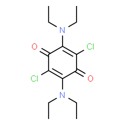 ChemSpider 2D Image | 2,5-Dichloro-3,6-bis(diethylamino)-p-benzoquinone | C14H20Cl2N2O2