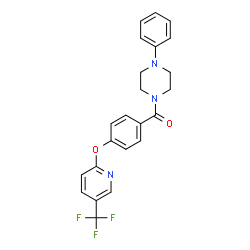 ChemSpider 2D Image | (4-Phenyl-1-piperazinyl)(4-{[5-(trifluoromethyl)-2-pyridinyl]oxy}phenyl)methanone | C23H20F3N3O2