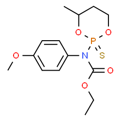 ChemSpider 2D Image | Ethyl (4-methoxyphenyl)(4-methyl-2-sulfido-1,3,2-dioxaphosphinan-2-yl)carbamate | C14H20NO5PS