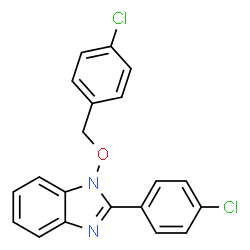 ChemSpider 2D Image | 1-[(4-Chlorobenzyl)oxy]-2-(4-chlorophenyl)-1H-benzimidazole | C20H14Cl2N2O