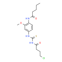 ChemSpider 2D Image | N-(4-{[(4-Chlorobutanoyl)carbamothioyl]amino}-2-methoxyphenyl)pentanamide | C17H24ClN3O3S