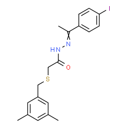 ChemSpider 2D Image | 2-[(3,5-Dimethylbenzyl)sulfanyl]-N'-[1-(4-iodophenyl)ethylidene]acetohydrazide | C19H21IN2OS