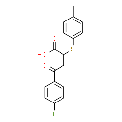 ChemSpider 2D Image | 4-(4-Fluorophenyl)-2-[(4-methylphenyl)sulfanyl]-4-oxobutanoic acid | C17H15FO3S