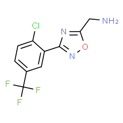 ChemSpider 2D Image | 1-{3-[2-Chloro-5-(trifluoromethyl)phenyl]-1,2,4-oxadiazol-5-yl}methanamine | C10H7ClF3N3O