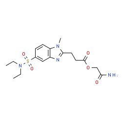 ChemSpider 2D Image | 2-Amino-2-oxoethyl 3-[5-(diethylsulfamoyl)-1-methyl-1H-benzimidazol-2-yl]propanoate | C17H24N4O5S