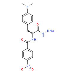 ChemSpider 2D Image | N-{1-[4-(Dimethylamino)phenyl]-3-hydrazino-3-oxo-1-propen-2-yl}-4-nitrobenzamide | C18H19N5O4