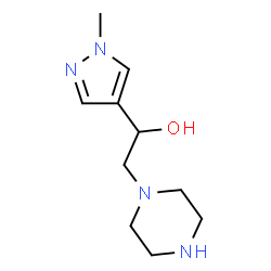 ChemSpider 2D Image | 1-(1-Methyl-1H-pyrazol-4-yl)-2-(1-piperazinyl)ethanol | C10H18N4O