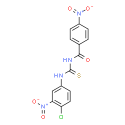 ChemSpider 2D Image | N-[(4-Chloro-3-nitrophenyl)carbamothioyl]-4-nitrobenzamide | C14H9ClN4O5S
