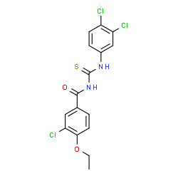 ChemSpider 2D Image | 3-Chloro-N-[(3,4-dichlorophenyl)carbamothioyl]-4-ethoxybenzamide | C16H13Cl3N2O2S