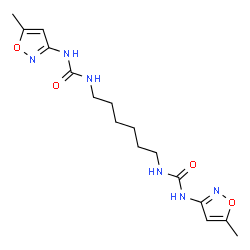ChemSpider 2D Image | 1,1'-(1,6-Hexanediyl)bis[3-(5-methyl-1,2-oxazol-3-yl)urea] | C16H24N6O4