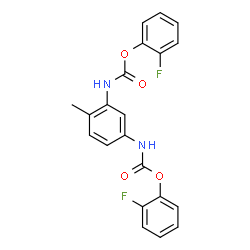 ChemSpider 2D Image | Bis(2-fluorophenyl) (4-methyl-1,3-phenylene)biscarbamate | C21H16F2N2O4