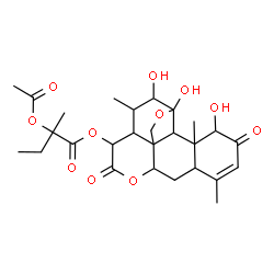 ChemSpider 2D Image | 1,11,12-Trihydroxy-2,16-dioxo-11,20-epoxypicras-3-en-15-yl 2-acetoxy-2-methylbutanoate | C27H36O11