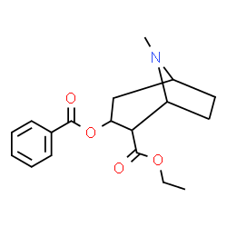 ChemSpider 2D Image | Ethyl 3-(benzoyloxy)-8-methyl-8-azabicyclo[3.2.1]octane-2-carboxylate | C18H23NO4