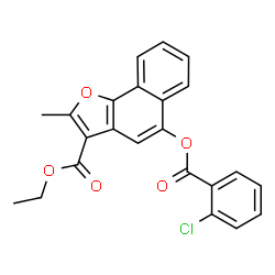 ChemSpider 2D Image | Ethyl 5-[(2-chlorobenzoyl)oxy]-2-methylnaphtho[1,2-b]furan-3-carboxylate | C23H17ClO5