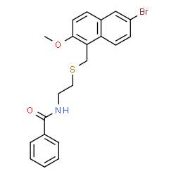 ChemSpider 2D Image | N-(2-{[(6-Bromo-2-methoxy-1-naphthyl)methyl]sulfanyl}ethyl)benzamide | C21H20BrNO2S