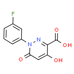 ChemSpider 2D Image | 1-(3-Fluorophenyl)-4-hydroxy-6-oxo-1,6-dihydro-3-pyridazinecarboxylic acid | C11H7FN2O4