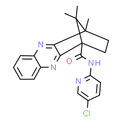ChemSpider 2D Image | N-(5-Chloro-2-pyridinyl)-12,15,15-trimethyl-3,10-diazatetracyclo[10.2.1.0~2,11~.0~4,9~]pentadeca-2,4,6,8,10-pentaene-1-carboxamide | C22H21ClN4O