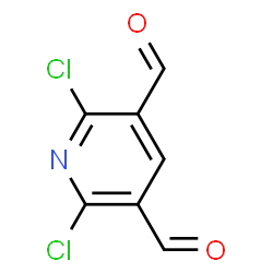 ChemSpider 2D Image | 2,6-Dichloro-3,5-pyridinedicarbaldehyde | C7H3Cl2NO2
