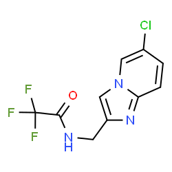 ChemSpider 2D Image | N-[(6-Chloroimidazo[1,2-a]pyridin-2-yl)methyl]-2,2,2-trifluoroacetamide | C10H7ClF3N3O