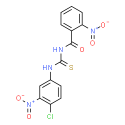 ChemSpider 2D Image | N-[(4-Chloro-3-nitrophenyl)carbamothioyl]-2-nitrobenzamide | C14H9ClN4O5S
