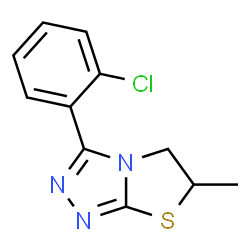 ChemSpider 2D Image | Thiazolo[2,3-c][1,2,4]triazole, 3-(2-chlorophenyl)-6-methyl-5,6-dihydro- | C11H10ClN3S
