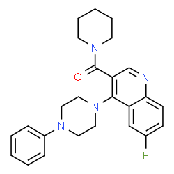 ChemSpider 2D Image | [6-Fluoro-4-(4-phenyl-1-piperazinyl)-3-quinolinyl](1-piperidinyl)methanone | C25H27FN4O