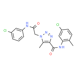 ChemSpider 2D Image | N-(5-Chloro-2-methylphenyl)-1-{2-[(3-chlorophenyl)amino]-2-oxoethyl}-5-methyl-1H-1,2,3-triazole-4-carboxamide | C19H17Cl2N5O2