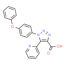 ChemSpider 2D Image | 1-(4-Phenoxyphenyl)-5-(2-pyridinyl)-1H-1,2,3-triazole-4-carboxylic acid | C20H14N4O3