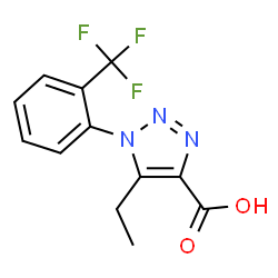 ChemSpider 2D Image | 5-Ethyl-1-[2-(trifluoromethyl)phenyl]-1H-1,2,3-triazole-4-carboxylic acid | C12H10F3N3O2