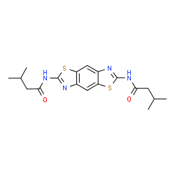 ChemSpider 2D Image | N,N'-[1,3]Thiazolo[5,4-f][1,3]benzothiazole-2,6-diylbis(3-methylbutanamide) | C18H22N4O2S2