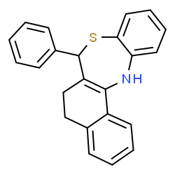 ChemSpider 2D Image | 7-Phenyl-5,6,7,13-tetrahydrobenzo[b]naphtho[1,2-e][1,4]thiazepine | C23H19NS