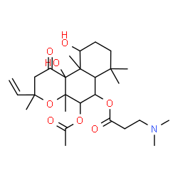 ChemSpider 2D Image | 5-Acetoxy-10,10b-dihydroxy-3,4a,7,7,10a-pentamethyl-1-oxo-3-vinyldodecahydro-1H-benzo[f]chromen-6-yl N,N-dimethyl-beta-alaninate | C27H43NO8