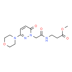 ChemSpider 2D Image | Methyl N-{[3-(4-morpholinyl)-6-oxo-1(6H)-pyridazinyl]acetyl}-beta-alaninate | C14H20N4O5