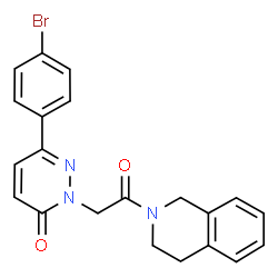 ChemSpider 2D Image | 6-(4-Bromophenyl)-2-[2-(3,4-dihydro-2(1H)-isoquinolinyl)-2-oxoethyl]-3(2H)-pyridazinone | C21H18BrN3O2