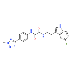 ChemSpider 2D Image | N-[2-(5-Fluoro-1H-indol-3-yl)ethyl]-N'-[4-(2-methyl-2H-tetrazol-5-yl)phenyl]ethanediamide | C20H18FN7O2