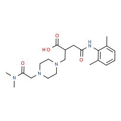 ChemSpider 2D Image | 2-({4-[2-(Dimethylamino)-2-oxoethyl]-1-piperazinyl}methyl)-4-[(2,6-dimethylphenyl)amino]-4-oxobutanoic acid | C21H32N4O4
