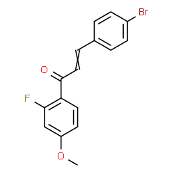 ChemSpider 2D Image | 3-(4-Bromophenyl)-1-(2-fluoro-4-methoxyphenyl)-2-propen-1-one | C16H12BrFO2