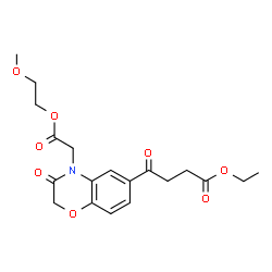 ChemSpider 2D Image | Ethyl 4-{4-[2-(2-methoxyethoxy)-2-oxoethyl]-3-oxo-3,4-dihydro-2H-1,4-benzoxazin-6-yl}-4-oxobutanoate | C19H23NO8